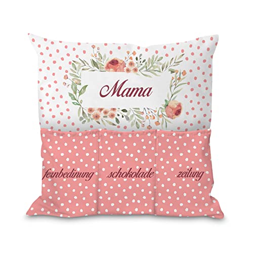 Kissen mit Taschen Geschenk Lustige Witzige Kissenbezüge Weiche Dekokissen mit Füllung Aufbewahrungstasche zum Filmabend Geburtstag Valentinstag auf die Couch Sofa Bett Motiv Mama Mother [091] von Ferocity