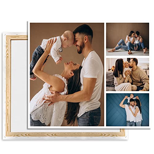 Leinwand bild mit fotos selbst gestalten 80 x 60, eigne 4 Fotos auf Leinwand drucken Lassen, Fotogeschenk, Wandbild mit Wunschmotiv personalisiert Querformat [128] von Ferocity