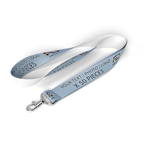 Personalisierter Schlüsselband SET 50 stück mit Ihrem Wunschtext/Grafik Lanyard mit Ihrem eigenen Schriftzug Schlüsselband mit Druck nach Wunsch [098] von Ferocity