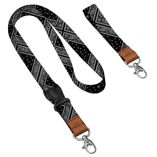 Personalisierter Schlüsselband mit Karabiner mit Ihrem Wunschtext/Grafik 2x Lanyard mit Ihrem eigener Schrift Schlüsselband mit Druck nach Wunsch Bandana [098] von Ferocity