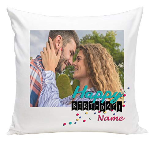 Personalisiertes FOTOGESCHENK mit eigenem Foto (40 x 40 cm) Foto-Kissen mit Deinem Foto & Text Bedrucken Zum Jahrestag, Geburtstag, Valentinstag (mit Füllung) Birthday-Gift Geburtstag [091] von Ferocity