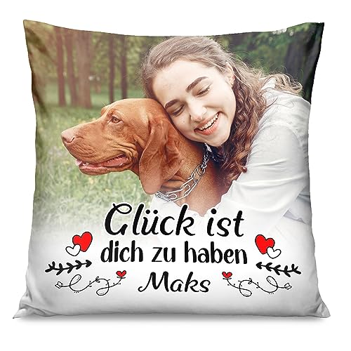 Personalisiertes FOTOGESCHENK mit eigenem Foto (45 x 45 cm) Foto-Kissen mit Fotos & Text Bedrucken Zum Jahrestag, Geburtstag, Valentinstag (mit Füllung) Herz und Pfeile [091] von Ferocity