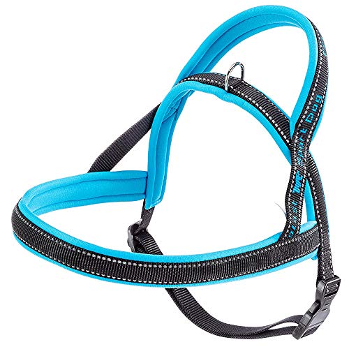 Ferplast Hundegeschirr im skandinavischen Stil SPORT DOG P MEDIUM, ausgezeichnete Passform, weiche Polsterung, reflektierende Nähte, Etikett für den Namen des Tiers, A: 58 cm - B: 69 ÷ 86 cm Blau von Ferplast