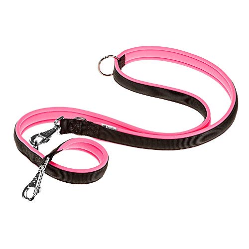 Ferplast Hundeleine ERGOFLUO, Trainingsleine für Hunde, Hundeleine Mittelgroße Hunde, Ergonomisch Gepolsterter Griff, Metallkarabinerhaken, aus Nylon, 200 cm, Rosa von Ferplast