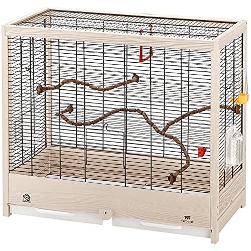 Ferplast Vogelkäfig Wellensittich Käfig Exotenkäfig, Vogel-Futternapf, Vogel-Sitzstangen, FSC-Holz, 81 x 41 x h 64 cm. von Ferplast