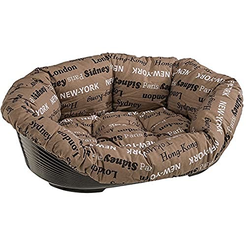 Ferplast Hundebett Hundesofa Katzenbett Hundematte Sofa '8 mit Waschbarem Gepolstertem Hundekissen, 85 x 62 x H 28,5 cm Braun von Ferplast