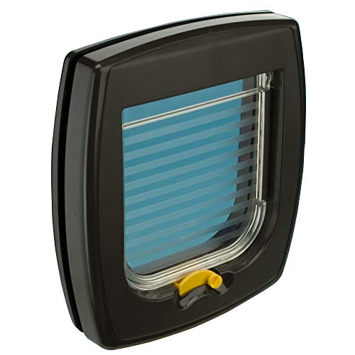 Ferplast Katzenklappe, Hundeklappe, Katzentür für glasscheiben, Pendeltür für Katzen und Kleine Hunde, 2-wege steuerbarer Ein- und Ausgang, Teiltunnel, SWING 1 Haustierklappe, Braun von Ferplast