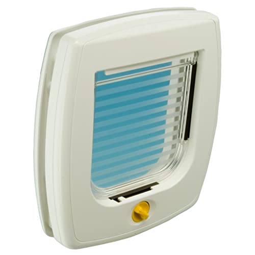 Ferplast Katzenklappe, Hundeklappe, Katzentür für glasscheiben, Pendeltür für Katzen und Kleine Hunde, 4-wege steuerbarer Ein- und Ausgang, Teiltunnel, SWING 3 Haustierklappe, Weiß von Ferplast