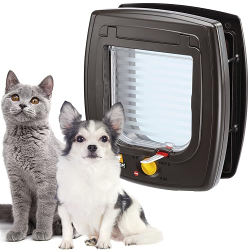 Ferplast Hundeklappe, Katzentür, Katzenklappe für Katzen und Kleine Hunde, 4-wege steuerbarer Ein- und Ausgang, Pendeltür mit Schutz vor Zugluft, Teiltunnel, SWING 5 Haustierklappe, Braun Ferplast Hundeklappe, Katzentür, Katzenklappe für Katzen und Kleine Hunde, 4-wege steuerbarer Ein- und Ausgang, Pendeltür mit Schutz vor Zugluft, Teiltunnel, SWING 5 Haustierklappe, Braun von Ferplast