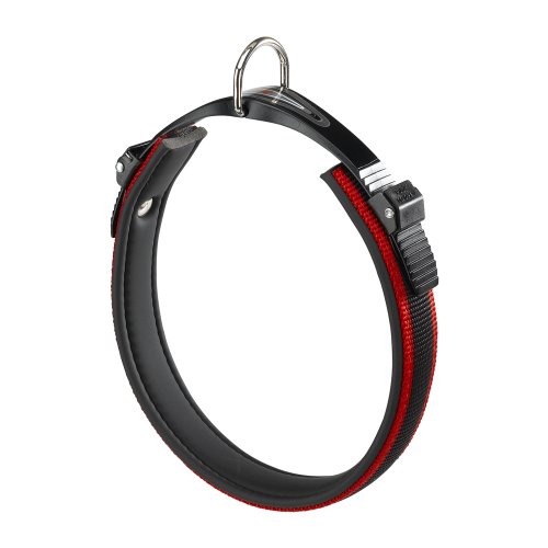 Ferplast Ergonomisches Hundehalsband ERGOCOMFORT C25 / 60, doppelter Mikroregulationsverschluss, weiche Polsterung, Schnellverschluss, A: 52 ÷ 60 cm - B: 25 mm Rot von Ferplast