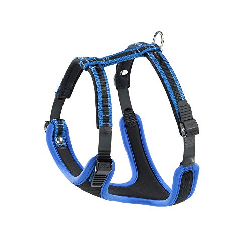 Ferplast Hundegeschirr kleine Hunde Geschirr Hunde mit Polsterung ERGOCOMFORT XS, Halsumfang: 28-38 cm, Brustumfang: 37-47 cm, blau von Ferplast