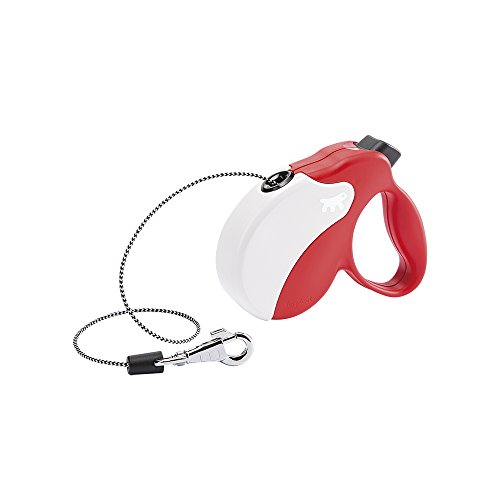 Ferplast Auszieh-Hundeleine AMIGO CORD MINI, ausziehbares Kordelband, 3 m, max. 12 kg, Rot von Ferplast