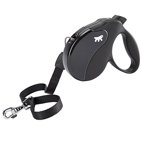 Ferplast Hundeleine große Hunde Rollleine Hunde AMIGO CORD L, ausziehbares Kordelband, 5 m, max. 50 kg, Schwarz von Ferplast