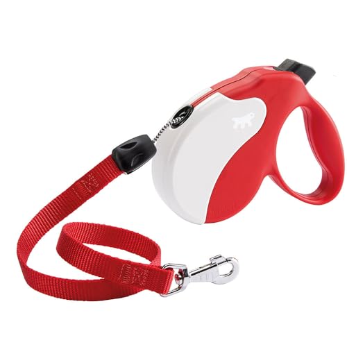 Ferplast Hundeleine große Hunde Rollleine Hunde AMIGO CORD LONG, ausziehbares Kordelband, 7 m, max. 20 kg, Rot von Ferplast