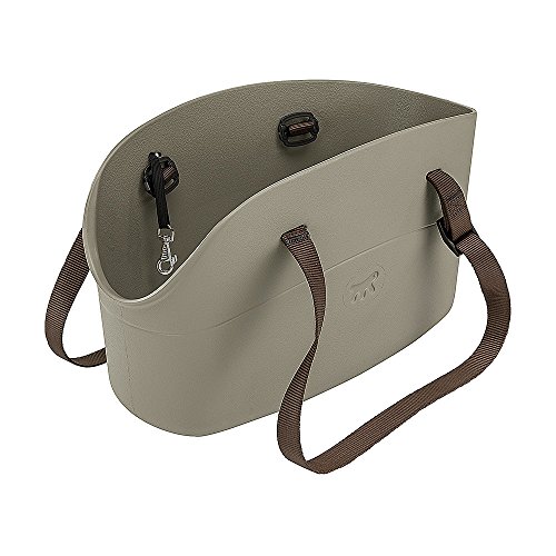 Ferplast Hundetragetasche für kleine Hunde und Katzen with-ME SMALL, Transporttasche für Haustiere, Hundetasche, verstellbare Trageriemen, Sicherheitsgurt inklusive, 14 x 35 x H 22 cm Taupe von Ferplast