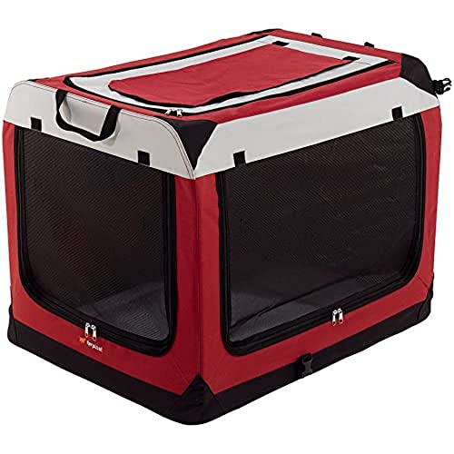 Ferplast Hunde Transportbox, Faltbare Hundehütte, wasserabweisend, tragbar, transportabel, Metallrahmen, Griffen, Taschen, Größe XL, 81 x 58 x h 58 cm. von Ferplast