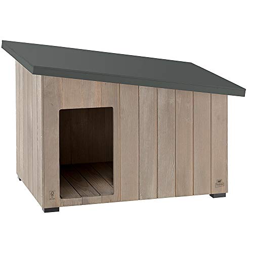 Ferplast Hundehütte kleine Hunde ARGO 100 aus FSC-Holz, Hundehaus Outdoor Wetterfest, Isolierende Kunststofffüße, 115 x 73 x h 81 cm. von Ferplast