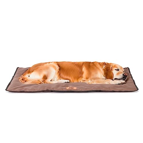 Ferplast Hundematte Groß - Waschbares Hundebett - Hundekissen - Wasserdicht & Kratzfest - Matte für Hundehütten und Auto, Hundekorb - Jolly - 98 x 65 cm, L, BRAUN von Ferplast