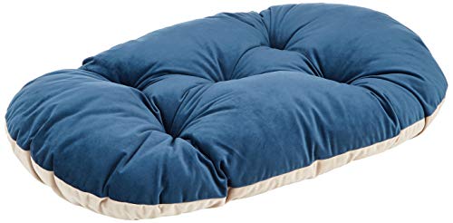 Ferplast Hundekissen Hundebett Katzenkissen Katzenbett PRINCE 78/8, Gepolstertes Haustierbett, doppelseitig verwendbar, weicher Samt, waschbar, 78 x 50 cm, blau von Ferplast