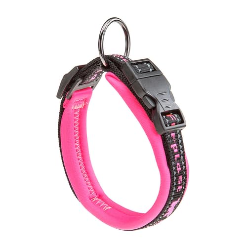 Ferplast Hundehalsband SPORT DOG C15 / 35, weiche Polsterung, reflektierende Nähte, Etikett für den Namen des Tieres, Halsumfang 25 ÷ 35 cm - Bauchumfang 15 mm Pink von Ferplast