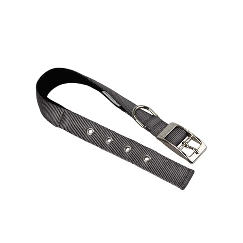 Ferplast Hundehalsband, Größe M, Groß, aus gepolstertem Nylon, verstellbare Metallschnalle, Halsumfang 34–42 cm, Grau Ferplast Hundehalsband, Größe M, Groß, aus gepolstertem Nylon, verstellbare Metallschnalle, Halsumfang 34–42 cm, Grau von Ferplast
