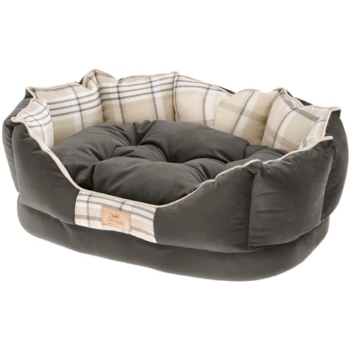 Ferplast Hundekörbchen Hundesofa Katzenbett CHARLES 60 Katzenkörbchen mit Kissen, Weiches Velours, Washbar, 56 x 42 x h 20 cm, Braun Ferplast Hundekörbchen Hundesofa Katzenbett CHARLES 60 Katzenkörbchen mit Kissen, Weiches Velours, Washbar, 56 x 42 x h 20 cm, Braun von Ferplast