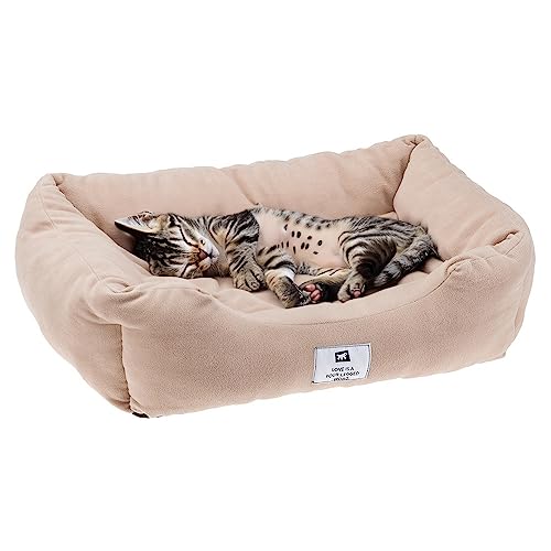 Ferplast Hundekörbchen Hundesofa Katzenbett COCCOLO Microfleece 50 Weiches Microfleece, Waschbar, Beige von Ferplast