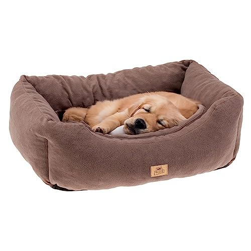 Ferplast Hundekörbchen Hundesofa Katzenbett COCCOLO Microfleece 80 Weiches Mikrofleece, Waschbar, Taupe von Ferplast