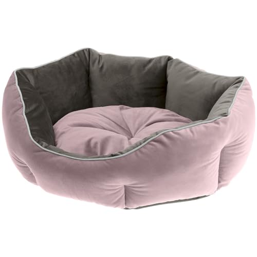 Ferplast Hundekörbchen Hundesofa Katzenbett QUEEN 60 mit Kissen, Kuschelbett für Haustiere, beidseitig nutzbar, weicher Samt, waschbar, 60 x 46 x H 20 cm, rosa Ferplast Hundekörbchen Hundesofa Katzenbett QUEEN 60 mit Kissen, Kuschelbett für Haustiere, beidseitig nutzbar, weicher Samt, waschbar, 60 x 46 x H 20 cm, rosa von Ferplast