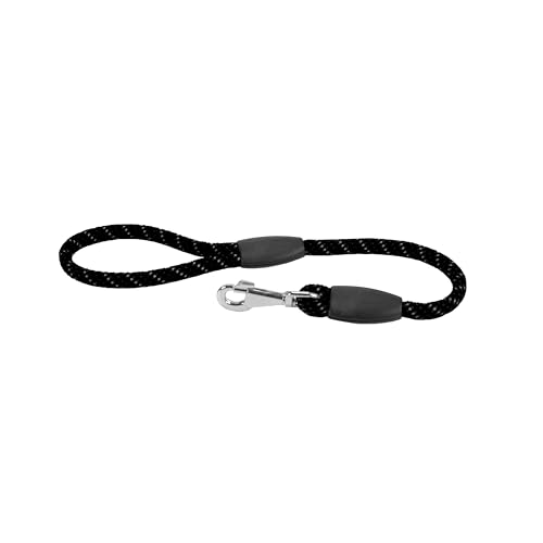 Ferplast Hundeleine Sport Reflex Robuste Reflektierende Hundeleine aus weichem Nylon mit Metallkarabiner, Griff für sichere Kontrolle, Länge 60 cm, Schwarz von Ferplast