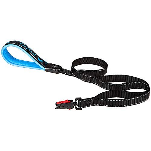 Ferplast Hundeleine aus Nylon SPORT DOG MATIC G20 / 120, Innovativer Karabiner mit Magnetmechanismus, gepolsterter Griff, reflektierende Nähte, 20 mm x L 120 cm Blau von Ferplast