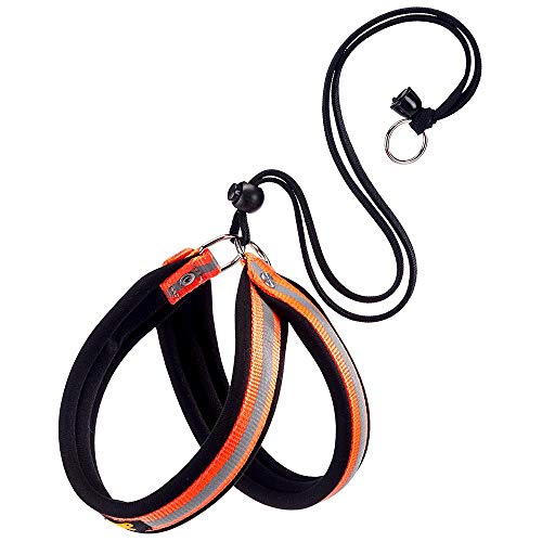Ferplast Geschirr für mittelgroße Hunde AGILA Reflex 3 Hundegeschirr mit weicher Polsterung, schnelles und einfaches Kordelzug-Verschlusssystem, Brustumfang 42–50 cm. Orange von Ferplast