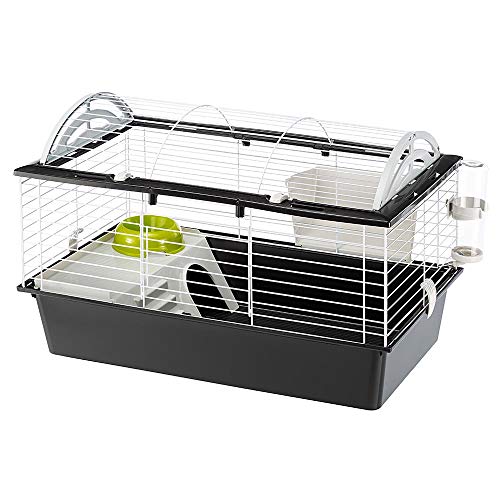 FERPLAST Nagetierkäfig CASITA 80 für Meerschweinchen, Meerschweinchen, aus Metall, inklusive Zubehör: Futterkrippe, Trinkflasche, Schüssel, Haus. 78x48xh50cm von Ferplast