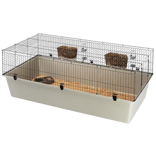 Ferplast Kaninchenkäfig großer käfig für Hasen, Nagerkäfig, Meerschweinchen- Kaninchenstall mit Zubehör, 156,5 x 77 x h 61,5 cm von Ferplast