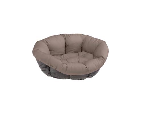 Ferplast Hundekissen, Hundebett und Katzenbett SOFA 'CUSHION 6 Kissen für Haustiere, gepolsterter Bezug, weiche waschbare Baumwollpolsterung, verstellbar mit Gummizug, 73 x 55 x h 27 cm grau von Ferplast