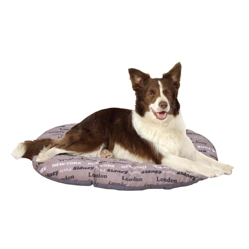 FERPLAST Hundebett Groß - Hundebett Waschbar - Hundekissen - Matte für Hundehütten, Zwinger und Auto - Hundebett Flauschig - Relax - Hundebett 85 x 55 CM, L, BRAUN von Ferplast