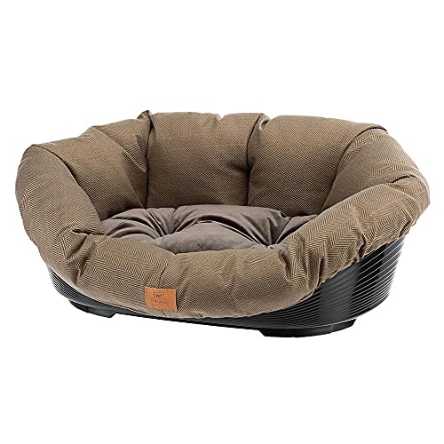 Ferplast Hundebett Hundesofa Katzenbett Hundematte SOFA' 2 Kunststoffkorb mit Waschbarem Gepolstertem Hundekissen, 52 x 39 x h 21 cm. von Ferplast