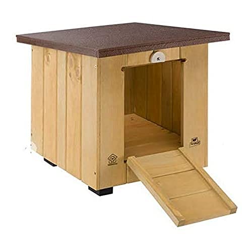 Ferplast Hundehütte kleine Hunde BAITA 40 aus FSC-Holz, Hundehaus Outdoor Wetterfest, Isolierende Kunststofffüße, Tür mit Bissschutzkante aus Aluminium, 39 x 50 x h 43 cm. von Ferplast