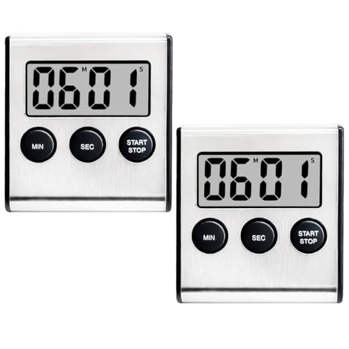 2 PCS Timer Digital, Küchentimer Digital mit Lautem Alarm, Kurzzeitwecker Küche, Küchentimer Magnetisch, Eieruhr digital, Küchenwecker Magnetisch, 100 Minuten Countdown und Stoppuhr zum Kochen,Lernen 2 PCS Timer Digital, Küchentimer Digital mit Lautem Alarm, Kurzzeitwecker Küche, Küchentimer Magnetisch, Eieruhr digital, Küchenwecker Magnetisch, 100 Minuten Countdown und Stoppuhr zum Kochen,Lernen von FerraDrend