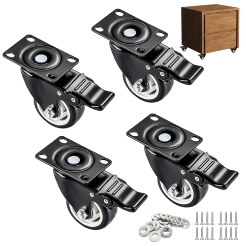 4er Set Möbelrollen mit Bremse Rollen, 50mm Schwerlastrollen Rollen für Möbel Gesamttragkraft 300kg Lenkrollen, Rollen Groß für Möbel, Möbelrollen Transportrollen Bockrollen Gummirollen schwarz 4er Set Möbelrollen mit Bremse Rollen, 50mm Schwerlastrollen Rollen für Möbel Gesamttragkraft 300kg Lenkrollen, Rollen Groß für Möbel, Möbelrollen Transportrollen Bockrollen Gummirollen schwarz von FerraDrend