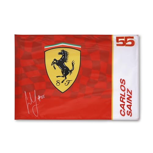 Scuderia Ferrari Formel 1 Carlos Sainz 55 Flagge Rot - Größe: 90cm x 60cm von Ferrari