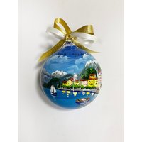 Bellagio, Comer See, Italien. Handbemalte Weihnachtskugel, Personalisiert Mit Namen Und Geschriebenem Spruch. Verlobungs - Oder Reisesouvenir Bellagio, Comer See, Italien. Handbemalte Weihnachtskugel, Personalisiert Mit Namen Und Geschriebenem Spruch. Verlobungs - Oder Reisesouvenir von FerrariSoniArt