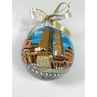 Bologna Pallina, Handbemalte Kugel Mit Der Stadt Bologna, Italien. Reiseerinnerung, Reisejubiläum in Emilia Romagna von FerrariSoniArt