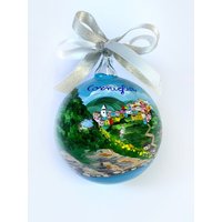 Corniglia Cinque Terre, Handbemalte Weihnachtskugel, Die Mit Einer Widmung Personalisiert Werden Kann. Geschenk Für Reisefreunde Oder Zum Jahrestag von FerrariSoniArt