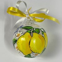 Ornament Mit Zitronen, Souvenirs Aus Capri, Sorrent, Amalfiküste, Positano, Limone Sul Garda. Personalisierter Ball Italien von FerrariSoniArt