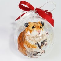 Personalisierter Hamster Vom Foto, Ihr Haustier Auf Eine Glaskugel Gemalt. Begehrtes Weihnachtsgeschenk, Neu, Schön Und Sentimental von FerrariSoniArt