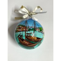 Porto Portugal Handbemaltes Individuelles Ornament. Porto-Souvenir, Reisegeschenk Für Freunde, Weihnachtskugel-Kollektion von FerrariSoniArt