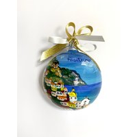 Positano Amalfiküste Urlaubsornament Flitterwochen Italien. Personalisiertes Souvenir Sammlergeschenk Handgemalte Kunst von FerrariSoniArt
