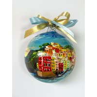 Riomaggiore Cinque Terre, Individuell Anpassbare Handbemalte Glaskugel. Geschenkidee Für Reisende in Italien, Originelles Geschenk Sie Riomaggiore Cinque Terre, Individuell Anpassbare Handbemalte Glaskugel. Geschenkidee Für Reisende in Italien, Originelles Geschenk Sie von FerrariSoniArt