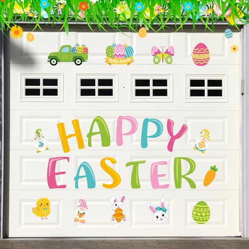 23 Stück Happy Easter GaragentorDekoration Magnete Magnetische Osterdekorationen Ostern Magnetische Große Aufkleber Ostereier Karotten Magnete Zwerg Magnetischer Kühlschrank Aufkleber für Auto von Ferraycle